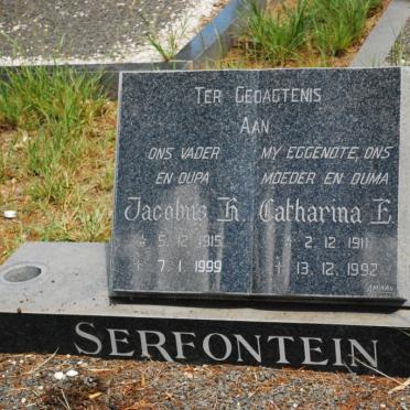 SERFONTEIN Jacobus H. 1915-1999 &amp; Catharina E. 1911-1992