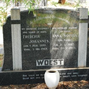WOEST Frederik Johannes 1888-1968 &amp; Anna Sophia NAUDE 1887-1973