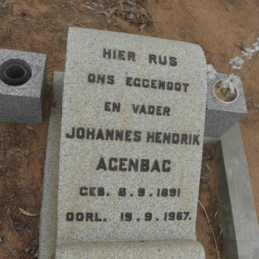 AGENBAG Johannes Hendrik 1891-1967