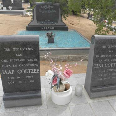 COETZEE Jaap 1904-1989 &amp; Tini STONE 1918-1975
