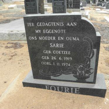 FOURIE Sarie nee COETZEE 1919-1974