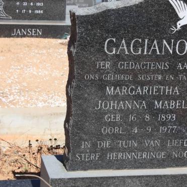 GAGIANO Margrietha Johanna Mabel 1893-1977