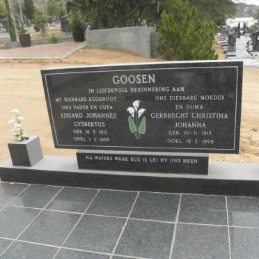 GOOSEN Eduard Johannes Gysbertus 1912-1995 &amp; Gerbrecht Christina Johanna 1915-1998