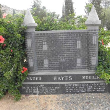 HAYES John 1896-1976 &amp; Jany Christina VISSER 1900-1971