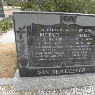 HEEVER Frikkie, van den 1906-1983 &amp; Patience 1907-1986