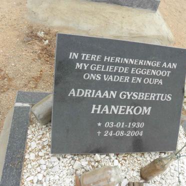 HANEKOM Adriaan Gysbertus 1930-2004