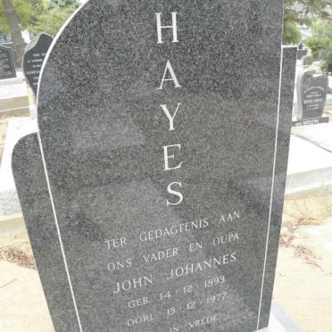 HAYES John Johannes 1893-1977 &amp; Gerdina Jacoba GAGIANO 1895-1974