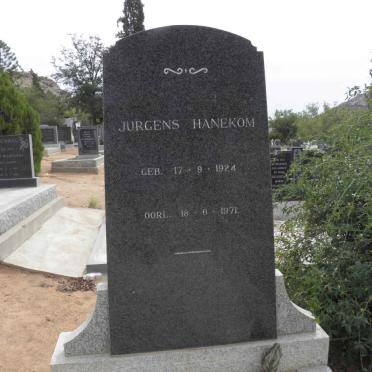 HANEKOM Jurgens 1924-1971