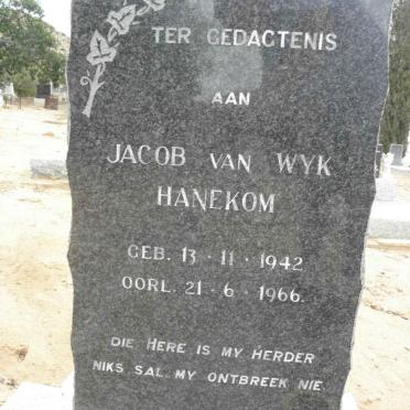 HANEKOM Jacob Van Wyk 1942-1966