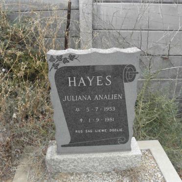 HAYES Juliana Analien 1953-1981