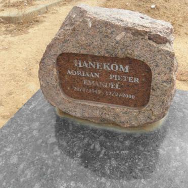 HANEKOM Adriaan Peter Emanuel 1949-2000