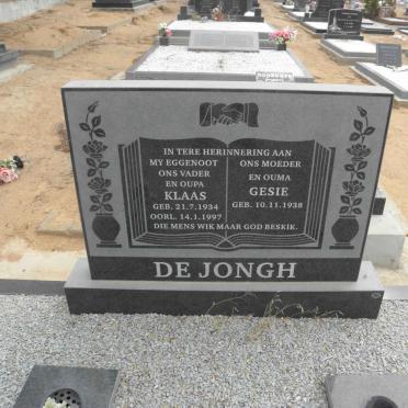 JONGH Klaas, de 1934-1997 &amp; Gesie 1938-