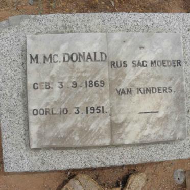 McDONALD M. 1869-1951