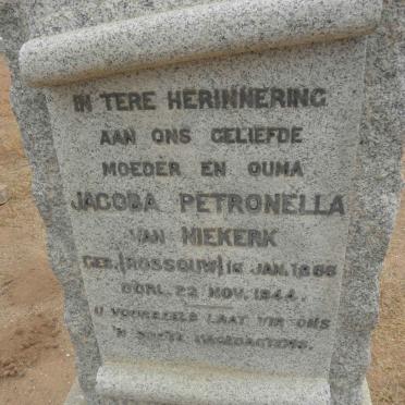 NIEKERK Jacoba Petronella, van nee ROSSOUW 1866-1944