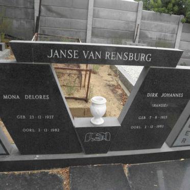 RENSBURG Dirk Johannes, Janse van 1923-1982 &amp; Mona Delores 1927-1982
