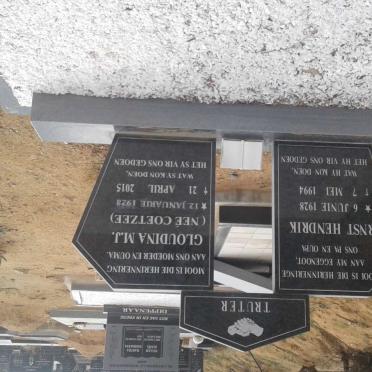 TRUTER Ernst Hendrik 1928-1994 &amp; Gloudina M.J. COETZEE 1928-2015