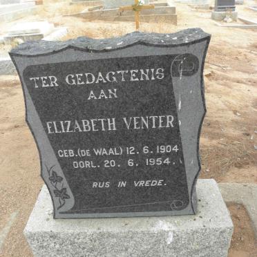 VENTER Elizabeth nee DE WAAL 1904-1954