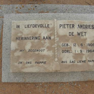 WET Pieter Andries, de 1906-1964