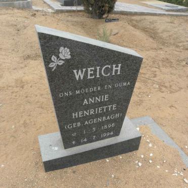 WEICH Annie Henriette nee AGENBAGH 1896-1994