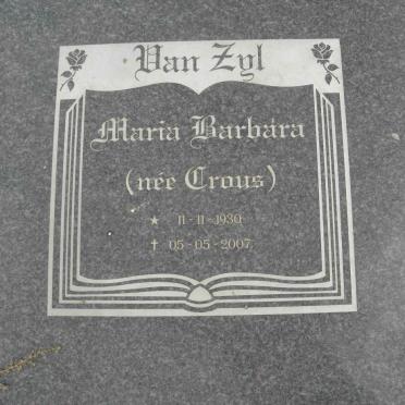 ZYL Maria Barbara, van nee CROUS 1930-2007
