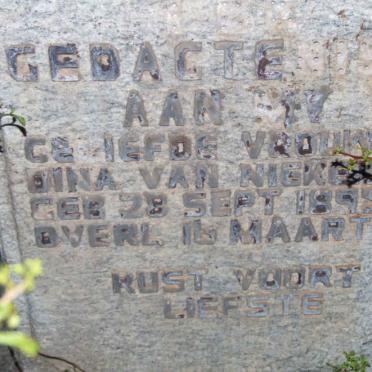 NIEKERK Dina, van 1895-19??