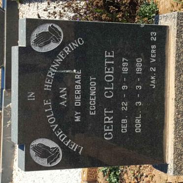 CLOETE Gert 1897-1980