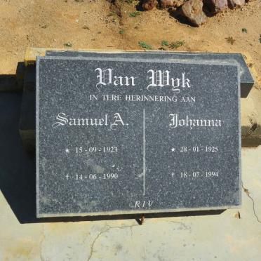 WYK Samuel A., van 1923-1990 &amp; Johanna 1925-1994