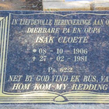 CLOETE Isak 1906-1981