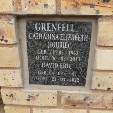 GRENFELL David Eric 1943-2022 & Catharina Elizabeth FOURIE 1942-2013