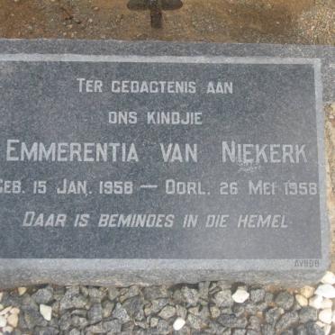 NIEKERK Emmerentia, van 1958-1958