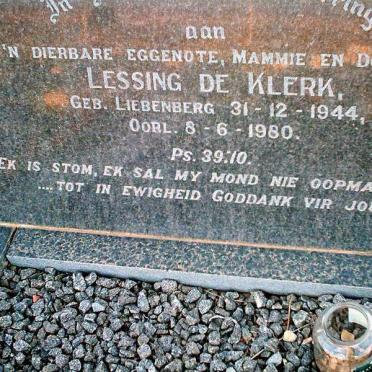 KLERK Lessing, de nee LIEBENBERG 1944-1980