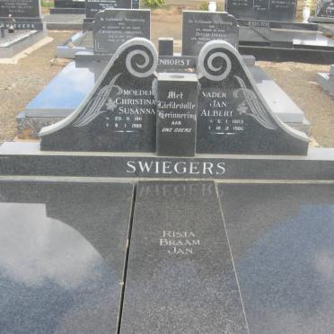 SWIEGERS Jan Albert 1903-1980 &amp; Christina Susanna 1911-1989