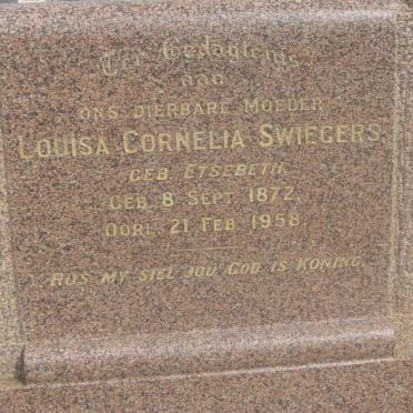 SWIEGERS Louisa Cornelia nee ETSEBETH 1872-1958