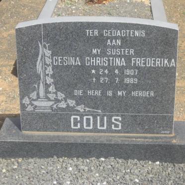 GOUS Gesina Christina Frederika 1907-1989