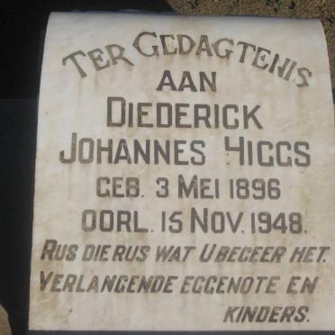 HIGGS Diederick Johannes 1896-1948