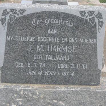 HARMSE J.M. nee TALJAARD 1924-1961