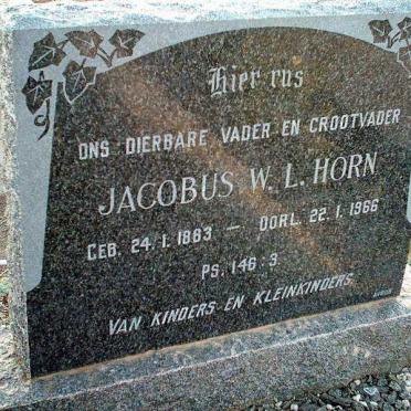 HORN Jacobus W.L. 1883-1966