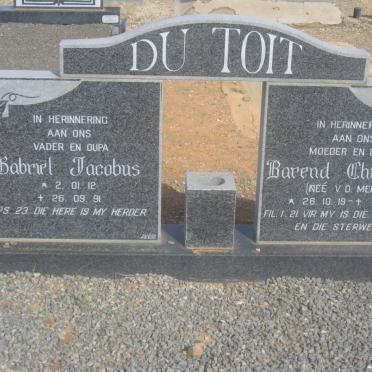 TOIT Gabriel Jacobus, du 1912-1991 &amp; Barend Christina V.D. MERWE 1919-