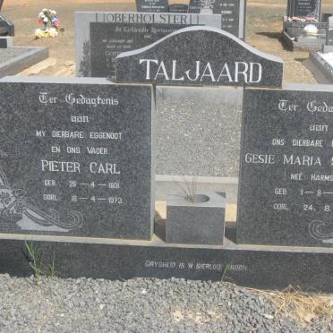 TALJAARD Pieter Carl 1901-1973 &amp; Gesie Maria Susanna HARMSE 1902-1982