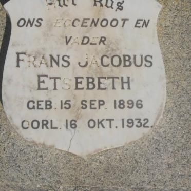 ETSEBETH Frans Jacobus 1896-1932