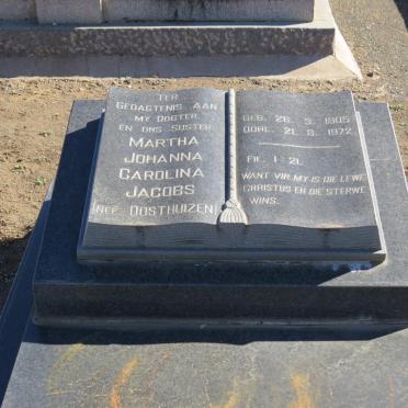 JACOBS Martha Johanna Carolina nee OOSTHUIZEN 1905-1972