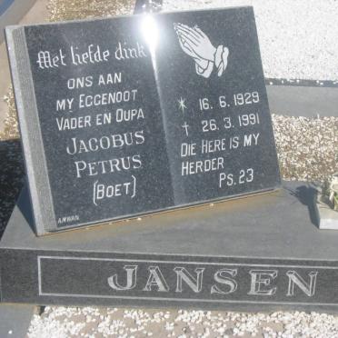 JANSEN Jacobus Petrus 1929-1991