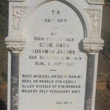 JACOBS Erasmus Stefanus 1853-1932 &amp; Gesie Maria Susanna SWIEGERS 1858-1947