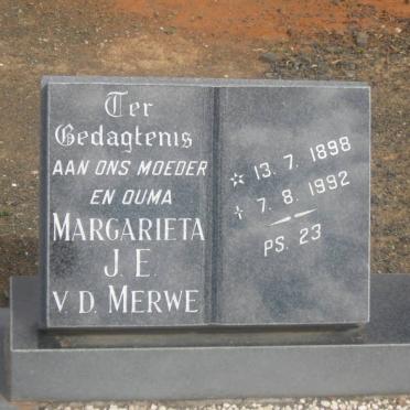 MERWE Margarieta J.E., v.d. 1898-1992