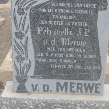 MERWE Petronella J.F., v.d. nee VAN HEERDEN 1939-1962