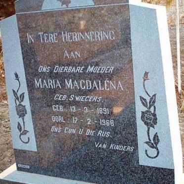 BADENHORST Maria Magdalena geb SWIEGERS 1891-1968