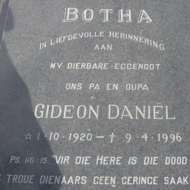 BOTHA Gideon Daniel 1920-1996