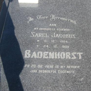 BADENHORST Sarel Jacobus 1904-1989