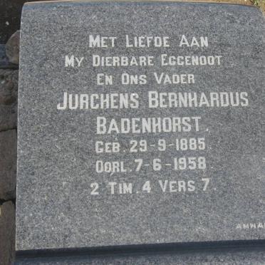 BADENHORST Jurchens Bernardus 1885-1958
