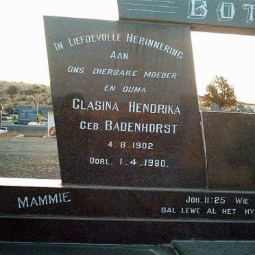 BOTHA Clasina Hendrika geb BADENHORST 1902-1980